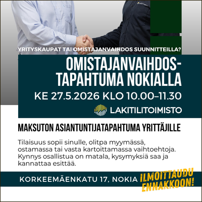 Yrityskaupoissa apuna alusta loppuun. Yrittäjä älä jää yksin pohtimaan